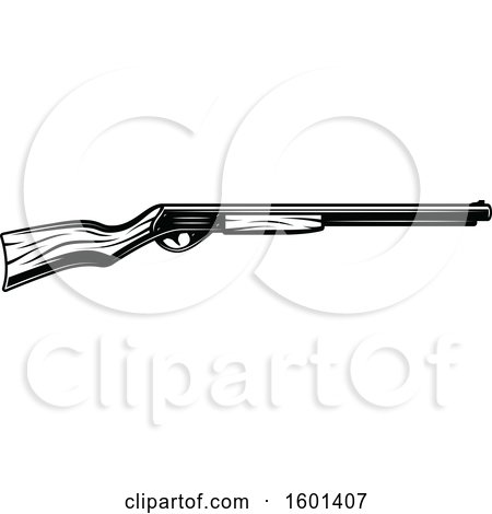 Clipart of a Black and White Hunting Rifle - Royalty Free Vector Illustration by Vector Tradition SM