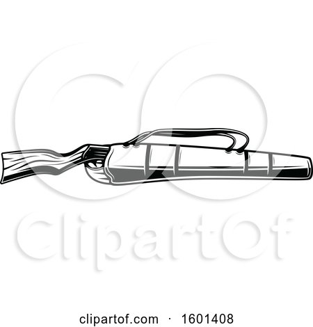 Clipart of a Black and White Hunting Rifle in a Case - Royalty Free Vector Illustration by Vector Tradition SM