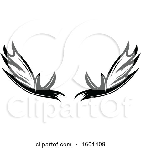 Clipart of Black and White Antlers - Royalty Free Vector Illustration by Vector Tradition SM