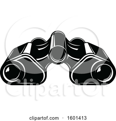 Clipart of Black and White Binoculars - Royalty Free Vector Illustration by Vector Tradition SM