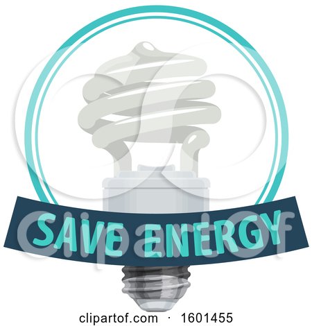 Clipart of a Light Bulb Save Energy Design - Royalty Free Vector Illustration by Vector Tradition SM