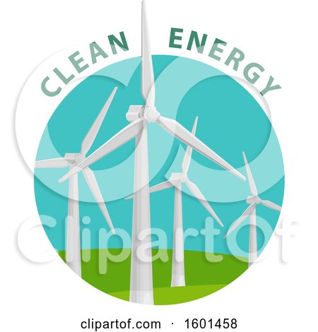 Clipart of a Wind Turbine Clean Energy Design - Royalty Free Vector Illustration by Vector Tradition SM