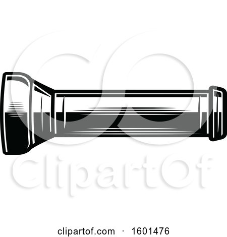 Clipart of a Black and White Flash Light - Royalty Free Vector Illustration by Vector Tradition SM