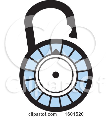 Clipart of a Combination Lock - Royalty Free Vector Illustration by Johnny Sajem