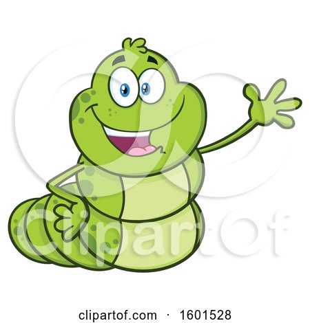 Clipart of a Cartoon Caterpillar Mascot Character Waving - Royalty Free Vector Illustration by Hit Toon