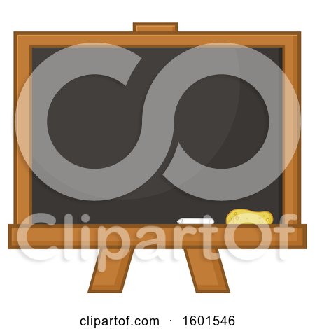 Clipart of a Blank School Black Board - Royalty Free Vector Illustration by Hit Toon