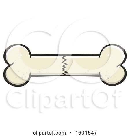 Clipart of a Cracked or Fractured Bone - Royalty Free Vector Illustration by Hit Toon