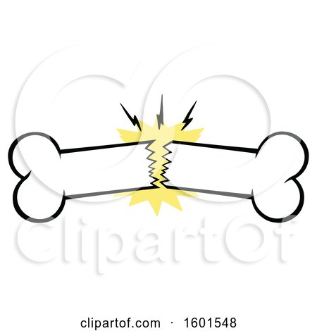 Clipart of a Breaking Bone - Royalty Free Vector Illustration by Hit Toon