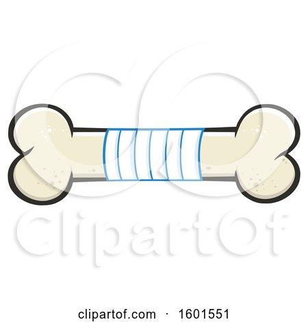 Clipart of a Bandaged Bone - Royalty Free Vector Illustration by Hit Toon