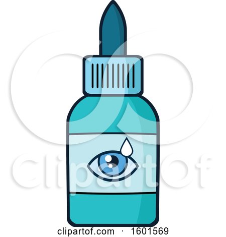 Clipart of a Bottle of Eye Drops - Royalty Free Vector Illustration by Hit Toon