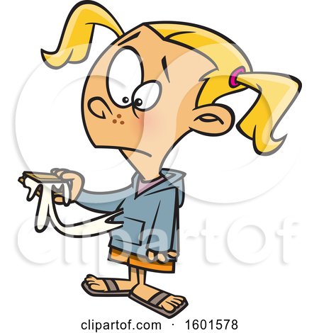 Clipart of a Cartoon White Girl Making a Mess with Smores - Royalty Free Vector Illustration by toonaday