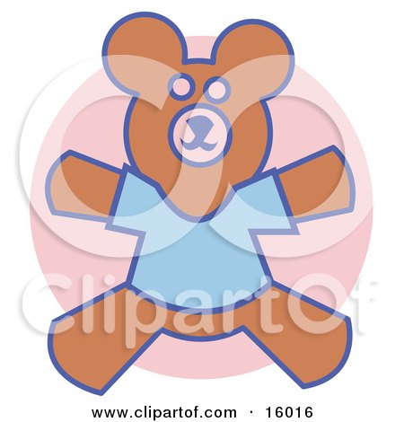 Teddy Bear Wearing A Blue T Shirt Clipart Illustration by Andy Nortnik