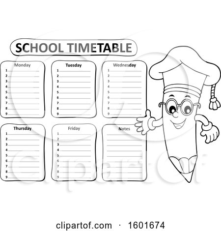 Clipart of a Green Pencil Mascot Character Presenting - Royalty Free Vector Illustration by visekart
