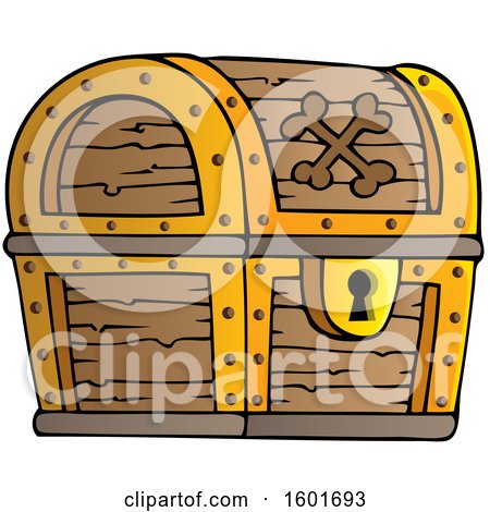 Clipart of a Treasure Chest - Royalty Free Vector Illustration by visekart