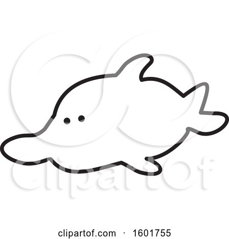 Clipart of a Black and White Fish - Royalty Free Vector Illustration by Johnny Sajem