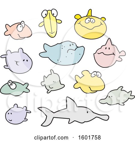 Clipart of Fish - Royalty Free Vector Illustration by Johnny Sajem