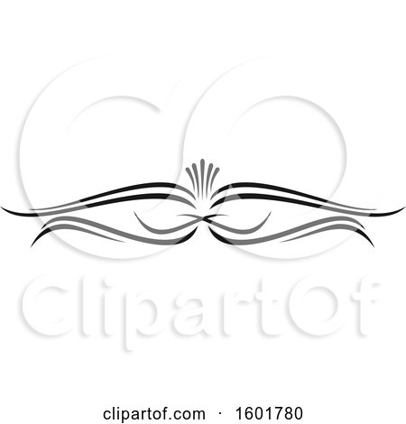 Clipart of a Black Flourish Design Element Border - Royalty Free Vector Illustration by Vector Tradition SM