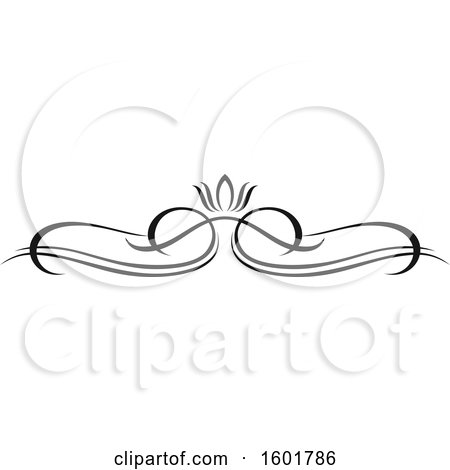 Clipart of a Black Flourish Design Element Border - Royalty Free Vector Illustration by Vector Tradition SM