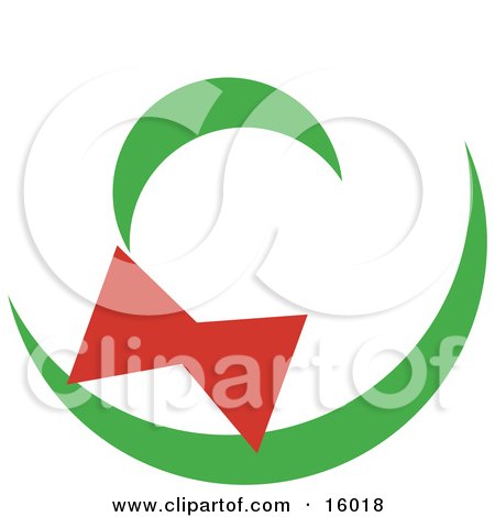 Green Christmas Wreath With A Red Bow Clipart Illustration by Andy Nortnik