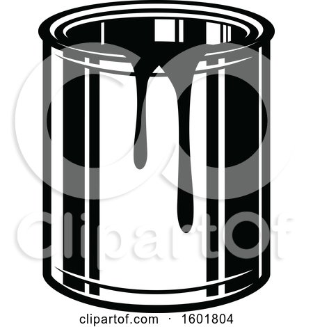 Clipart of a Black and White Paint Bucket - Royalty Free Vector Illustration by Vector Tradition SM