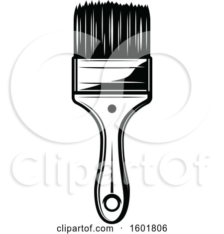 Clipart of a Black and White Paintbrush - Royalty Free Vector Illustration by Vector Tradition SM