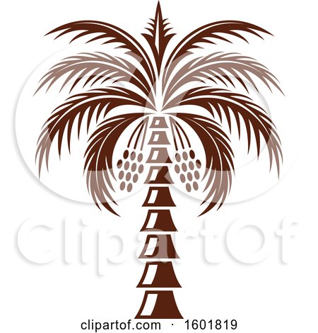 Clipart of a Brown Palm Tree - Royalty Free Vector Illustration by Vector Tradition SM