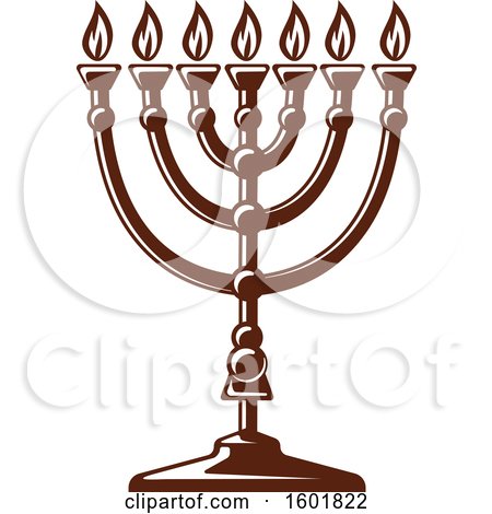 Clipart of a Brown Menorah - Royalty Free Vector Illustration by Vector Tradition SM