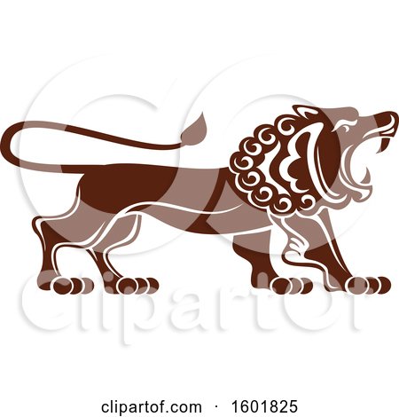 Clipart of a Brown Lion of Judah - Royalty Free Vector Illustration by Vector Tradition SM