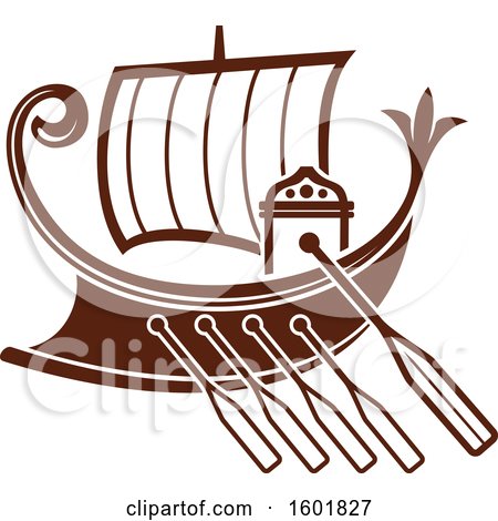 Clipart of a Brown Ship - Royalty Free Vector Illustration by Vector Tradition SM