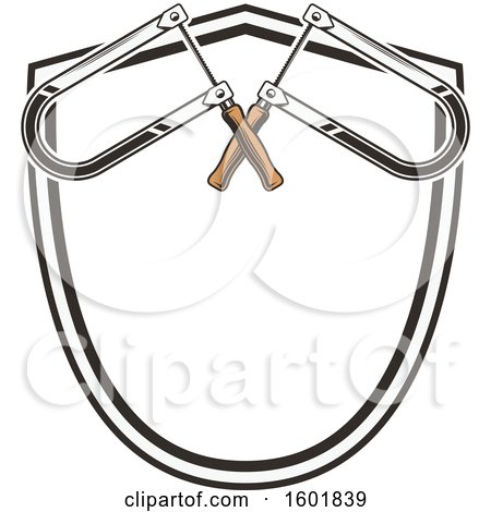 Clipart of a Shield with Coping Saws - Royalty Free Vector Illustration by Vector Tradition SM