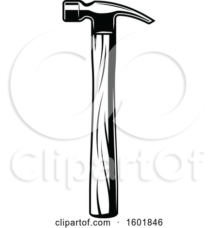 Clipart of a Black and White Hammer - Royalty Free Vector Illustration by Vector Tradition SM