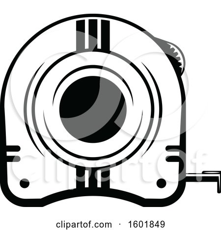 Clipart of a Black and White Tape Measure - Royalty Free Vector Illustration by Vector Tradition SM