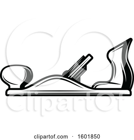 Clipart of a Black and White Jack Plane - Royalty Free Vector Illustration by Vector Tradition SM
