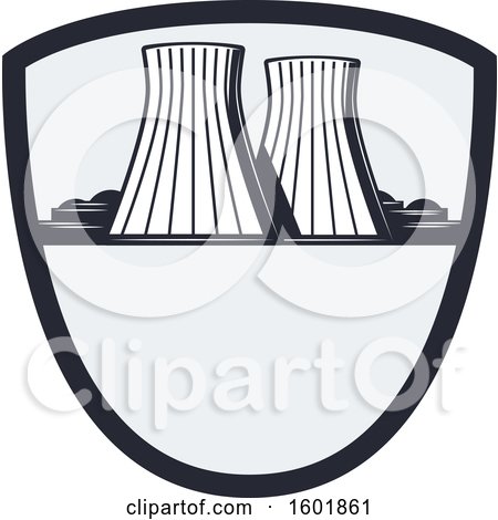 Clipart of a Power Plant Shield Design - Royalty Free Vector Illustration by Vector Tradition SM