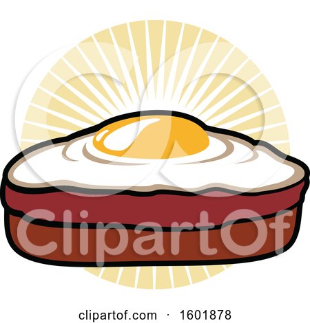 Clipart of a Fried Egg Sandwich - Royalty Free Vector Illustration by Vector Tradition SM