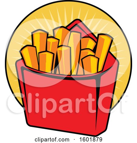 Clipart of a Carton of French Fries - Royalty Free Vector Illustration by Vector Tradition SM