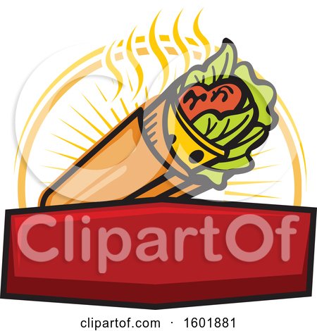 Clipart of a Burrito or Wrap Design with a Banner - Royalty Free Vector Illustration by Vector Tradition SM