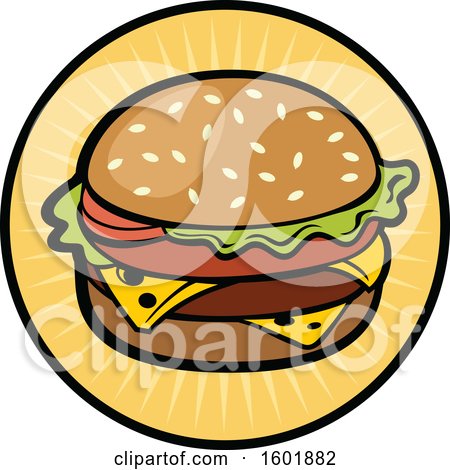 Clipart of a Cheeseburger Design - Royalty Free Vector Illustration by Vector Tradition SM