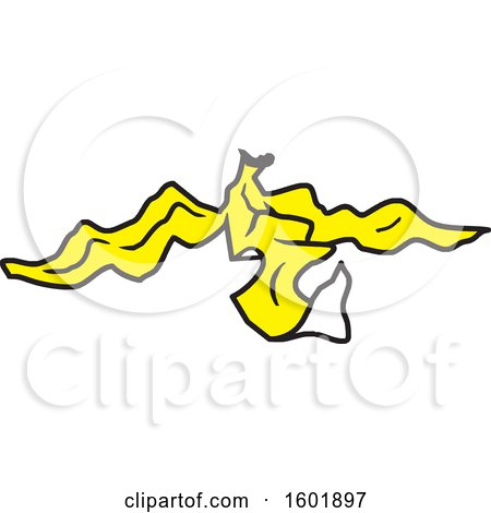 Clipart of a Banana Peel - Royalty Free Vector Illustration by Johnny Sajem
