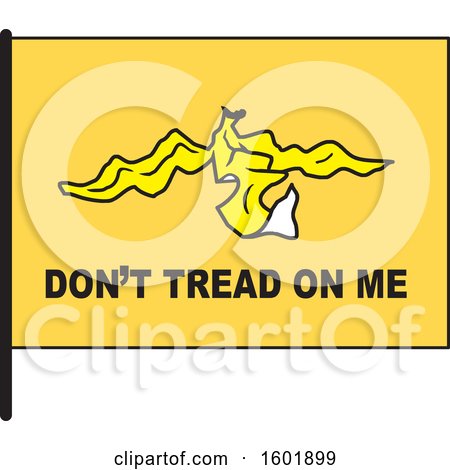 Clipart of a Dont Tread on Me Banana Peel Flag - Royalty Free Vector Illustration by Johnny Sajem