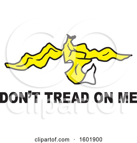Clipart of a Banana Peel with Dont Tread on Me Text - Royalty Free Vector Illustration by Johnny Sajem
