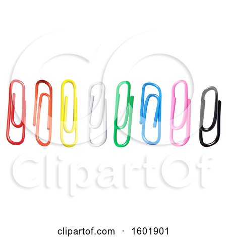 Clipart of Colorful Paperclips - Royalty Free Vector Illustration by dero