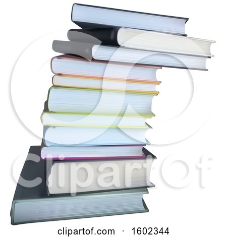 Clipart of a Stack of Books - Royalty Free Vector Illustration by dero