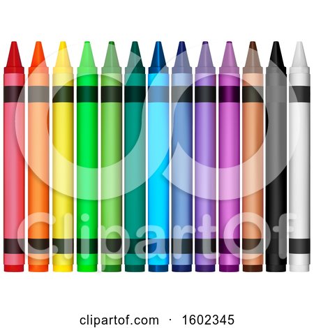 Clipart of 3d Colorful Crayons - Royalty Free Vector Illustration by dero