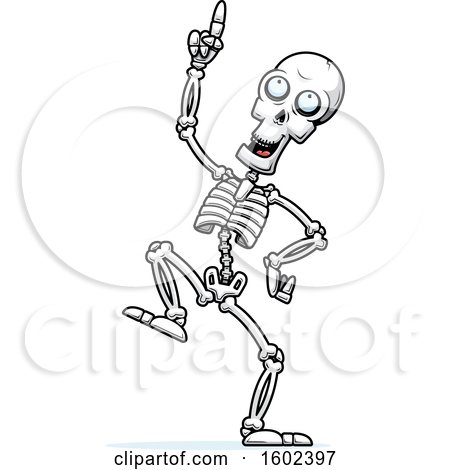 Clipart of a Cartoon Dancing Skeleton - Royalty Free Vector Illustration by Cory Thoman
