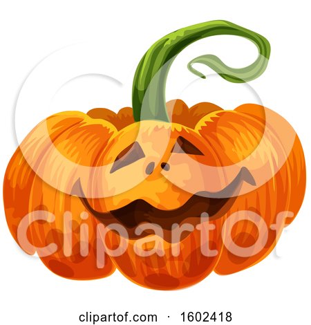 Clipart of a Halloween Jackolantern Pumpkin - Royalty Free Vector Illustration by Vector Tradition SM