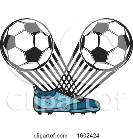 Clipart of a Soccer Cleat with Balls - Royalty Free Vector Illustration by Vector Tradition SM