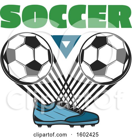 Clipart of a Soccer Cleat with Balls - Royalty Free Vector Illustration by Vector Tradition SM