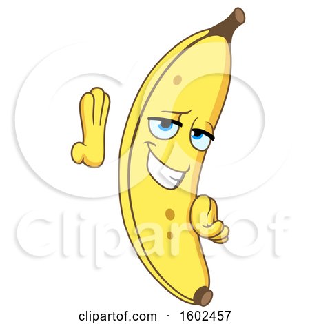 Clipart of a Cartoon Flirty Banana Character Mascot - Royalty Free Vector Illustration by yayayoyo