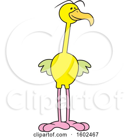 Clipart of a Cartoon Yellow Bird - Royalty Free Vector Illustration by Johnny Sajem